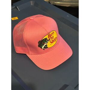 Bass Pro Shops Pink Mesh Trucker Hat Snapback Fishing Outdoors Cap Womens